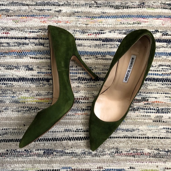 Manolo Blahnik Shoes - FINAL SALE Manolo Blahnik BB suede pump in green